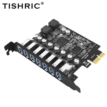 TISHRIC PCIE 1X De 7 de Interface USB Cartão de Expansão Slot Pci Express 1x a 16x USB 3.0 Multiplicador Para o Mineiro de Mineração