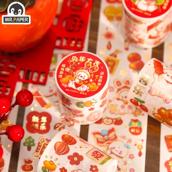 Mr. Papel 300CM/Rolo Festiva de Estilo Chinês de Fita de Papel Washi Bonito dos desenhos animados de Animais Adesivos Hot Stamping Artesanato Decoração de papel de carta