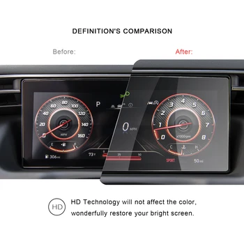 RUIYA Carro Protetor de Tela Para Tucson NX4 2021 de 10,25 Polegadas LCD Painel de Instrumentos com Visor de Auto Acessórios de decoração Temperado Filme