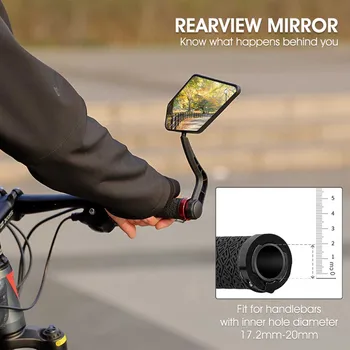 OESTE de BICICLETA de Segurança Universal, Guidão de BICICLETA Espelho 360 Graus Rotatable de Mountain Bike Espelhos retrovisores Ciclismo Peças