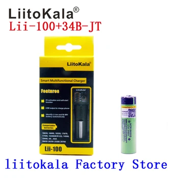 LiitoKala 18650 3400mAh 18650 Li-ion Recarregável(SEM PCB)+ Lii-100 USB de Lítio NiMH Carregador de Bateria Inteligente