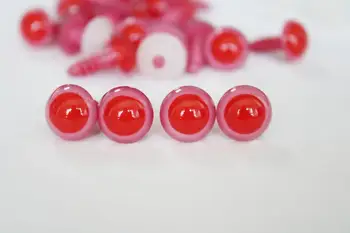 40pcs/monte---10mm 12mm 14mm 16mm 18mm 20mm 24mm redondo vermelho cor-de-rosa de segurança olhos com máquina de lavar para diy boneco de pelúcia boneca