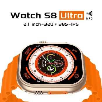 Para a Apple, Assista S8 Ultra 49mm Exterior Smart Watch IPS IP68 Waterproof a NFC Chamadas de Voz de Carregamento sem Fio Monitor de frequência Cardíaca