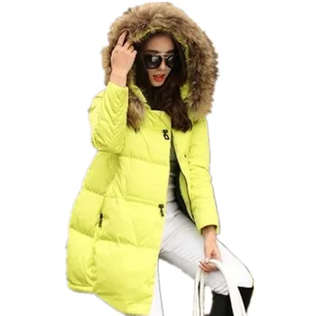 Jaqueta casaco com Capuz Casaco de Inverno Mulheres parkas 2019 Novas mulheres casaco de gola de pele a Roupa Feminina plus Size casacos de Inverno