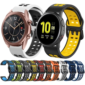 20mm Smartwatch Banda Para Samsung Galaxy Watch Active 2 44mm 40mm/Galaxy Watch 3 41/42 Esporte Pulseira de Silicone Pulseira Pulseira