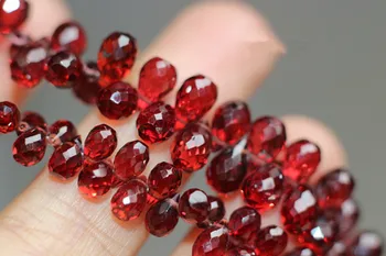 10 peças soltas esferas garnet vermelho gota facetada de 6-7mm para DIY fazer a jóia de FPPJ atacado esferas natureza jóia de pedra