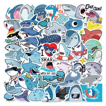 10/50pcs Kawaii organismos Marinhos Tubarão Graffiti Adesivos Para a Criança o Brinquedo Bonito Desenhos de Animais Para Mala de viagem de papel de carta Frigorífico Guitarra