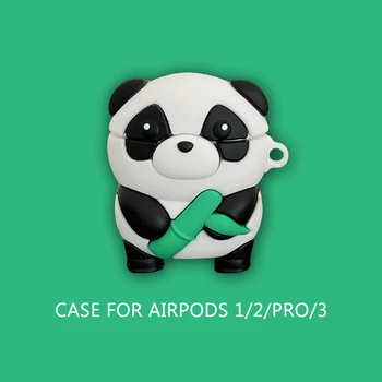 Dos desenhos animados Bonitos 3D Panda Fone de ouvido Caso Para Airpods 3 Pro Silicone Macio Fone de Caso Para Airpods 1 2 3 Caixa de Carregamento Coque