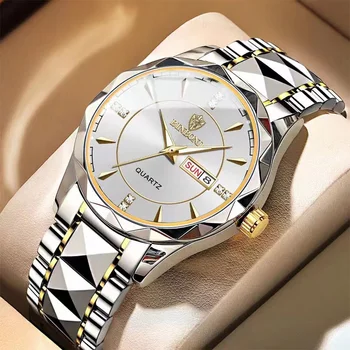 2022 Moda de Luxo Homens Relógios de Aço Inoxidável Banda de Moda Impermeável Relógio de Quartzo Para o Homem do Calendário Masculino Relógio Reloj Hombre