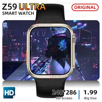 Smart Assistir a Série Ultra 8 NFC Z59 Ultra Smartwatch Homens Mulheres de Chamada Bluetooth Termômetro Esporte de Carregamento sem Fio Para o Telefone da Apple