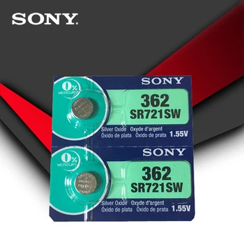 2pcs Sony 100% Original 362 SR721SW V362 GP62 AG1 1.55 V de Óxido de Prata Bateria de Relógio SR721SW 362 Botão de Célula tipo Moeda FEITA NO JAPÃO