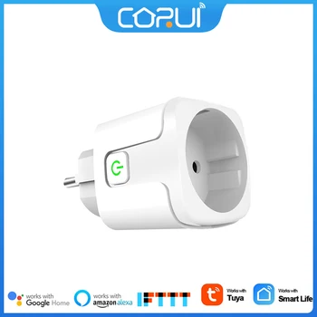 CoRui 20A UE Plug WIFI Bluetooth Remoto sem Fio Soquete Inteligente Temporizador Casa Fogo Retardador PC Inteligente Poder Soquete Plug Voz Controle