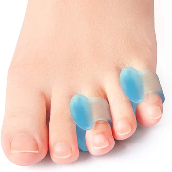 3Pair Azul de Silicone Gel Separador Alisador de Alívio da Dor Protetor de Dedo do pé Dedo mínimo Corretor de Joanete Cuidados com os Pés Pedicure Ferramenta