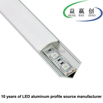 10 Conjuntos/Lote 60 Graus pontas do Alumínio do diodo emissor de perfil AL6063 Led perfil de alumínio para o diodo emissor de luz de tira do Armário de cozinha
