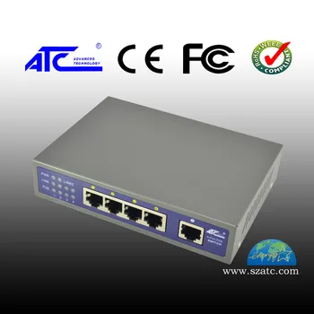 Comutador Poe de 48V 4 portas Poe a fonte de alimentação do interruptor de 12V 100 trilhões de Poe switch módulo ATC-505P