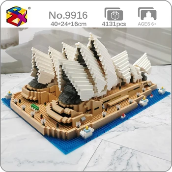 PZX 9916 Arquitetura Mundial da Ópera de Sidney Teatro Ocean Ship 3D Mini Blocos de Diamante Tijolos de Construção de Brinquedo para as Crianças sem Caixa