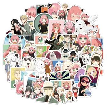 50 Folhas de Anime ESPIÃO×Família Frigorífico Caso de Carrinho de Jogar a Casa de Graffiti Impermeável Adesivos Crianças Meninas Brinquedos Kawaii Presentes