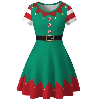 Crianças Meninas Elf Traje De Natal Cláusula Santas Cosplay, Festa A Fantasia Vestido Tutu De Natal Festa De Ano Novo Carnaval Vestidos De
