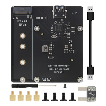 X876 V1.1 M. 2 NVME SATA SSD Ultra-Fina Placa de Expansão Para o Raspberry Pi Modelo de 4 B NAS Módulo de Armazenamento