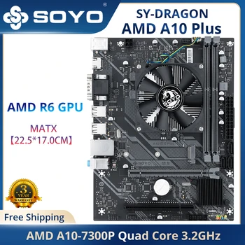 SOYO Nova Guerra Dragão A10 Quad-core Plus placa-Mãe com AMD A10-7300P CPU Integrado, DDR3 Dual-channel AMD R6 Core GPU