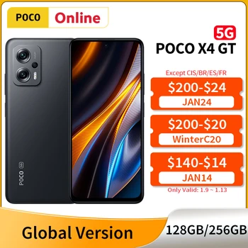 Versão Global POCO X4 GT Smartphone Dimensity 8100 Octa Core 144Hz DotDisplay 67W Turbo 64MP Câmara 5080mAh Bateria