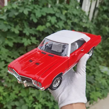 Original Fundido em Liga 1:18 1972 Buick SKYARK GS COMVERTIBLE Vermelho Clássico Modelo de Carro Adultos Coleção exposição Estática de Brinquedo de Menino