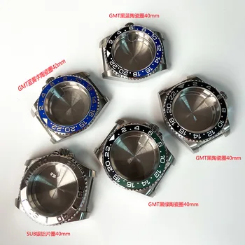 Caso relógio De Rolex GMT SUBMARINER Relógio Acessórios Com Vidro de Safira Impermeável Anel de Ajuste Anel de Aço Inoxidável de 40mm Caso