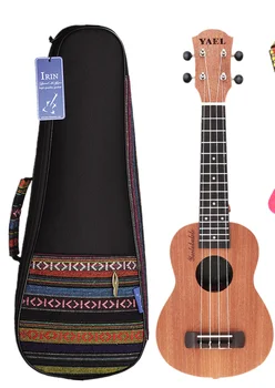 Alta Qualidade de 21 Polegadas Ukulele Soprano ou Ukulele Saco de Sapele de Madeira 15 Traste Quatro Cordas Havaí Guitarra Cadeia de Instrumento Musical