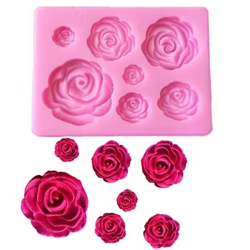 3D Rose flores de chocolate, bolo de casamento, decoração de ferramentas 3D do cozimento fondant molde de silicone usado para criar facilmente derramado de açúcar