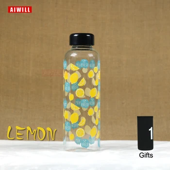AIWILL de Moda Quente, criativo 450-500 ml de vidro de garrafa de água de vidro belo presente de mulheres garrafas de água com tampa de esporte ao ar livre