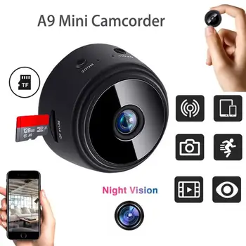 A9 Atualizado Mini Câmera sem Fio WiFi Baby Monitor 1080P Casa do IP do HD Câmera de Visão Noturna Infravermelho de Detecção de Movimento Gravação de Loop