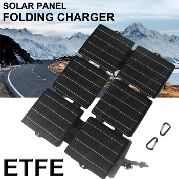 100W Folding Painel Solar ETFE USB 5V DC 12V Solar Impermeável Carregador Solar Portátil Placa Saco de Banco Móvel do Poder Acampar ao ar livre