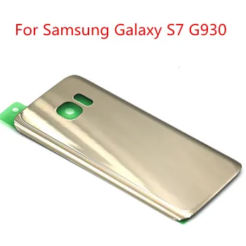 Tampa traseira da Bateria Para Samsung Galaxy S7 G930 G930F G930H Porta de Vidro Traseiro Carcaça de Caso Com o Logotipo do Adesivo Substituir