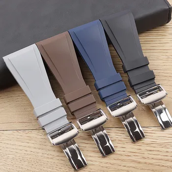 Acessórios Bulgari cinta de borracha para OCTO série 101831 homens da faixa de relógio com alça de corrente pulseira impermeável 30mm preto macio