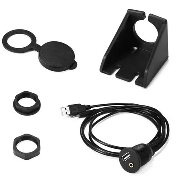 Painel de carro de Montagem embutida Porta USB de Áudio AUX Extensão de Áudio Usb Cabo à prova de água com Cabo de ligação 1 M