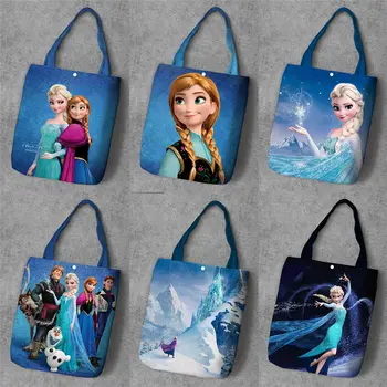 Dos desenhos animados de Disney princess bolsa de proteção Ambiental do saco de compras Congelados Elsa Anna ombro saco de lona sacola