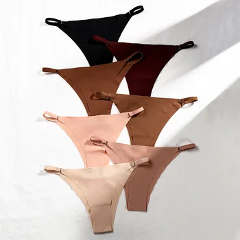 De Baixo Crescimento Tangas Mulheres Underwear Sem Emenda G-String Ultrathin Lingerie Senhoras Calcinha Feminina Íntimos Tanga Mulher Invisível
