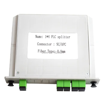 Frete grátis 1x4 LGX Caixa de Cassete Cartão de Inserir SC/APC PLC divisor de Módulo 1:4 (4 Portas de Fibra Óptica, para o Divisor do PLC