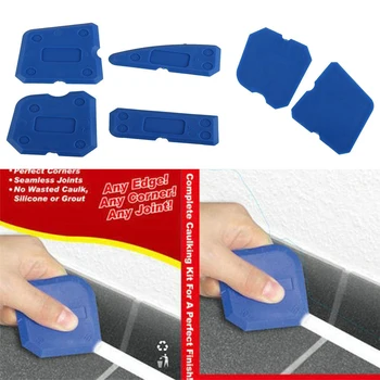 Quente 4Pcs de Calafetagem Kit de ferramentas de Silicone Comum Selante Espalhador Raspador Raspador de Borda de Ferramentas de Reparação de Telha de Assoalho de bordas de Limpeza Ferramenta Mão