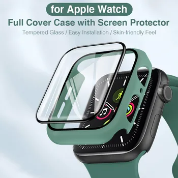 Copo+Tampa Para a Apple, assistir Série 5 3 4 6 SE amortecedor+Protetor de Tela da Apple caixa de Relógio de 44mm 40mm iWatch 42mm 38mm Accessorie
