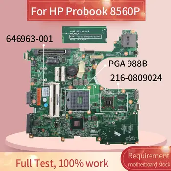 646963-001 646963-501 Laptop placa mãe Para o HP Probook 8560P 6560B QM67 PGA 988B Notebook placa-mãe 0105FM00 216-0809024 DDR3