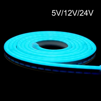 5V, 12V 24V de Néon do Diodo emissor de Luz de Tira DIY Sinal de 6mm Corda Flexível Fita de Silicone Tubo de Barra Impermeável Vermelho Verde Azul Amarelo Rosa Branco