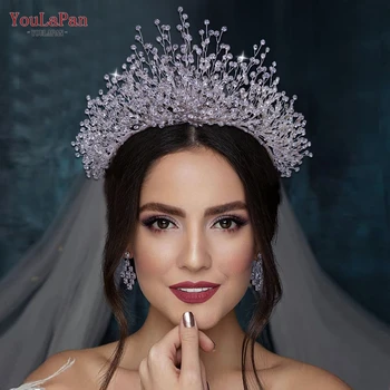 YouLaPan HP193P de Casamento de Luxo Coroa de Strass Nupcial Tiara para Noiva Acessórios de Cabelo Coroa de Rainha de Concurso de Headwear de Jóias