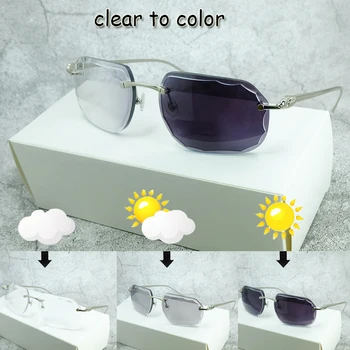 A Mudança De Cor Sunglasse Carter Elegante Fotossensíveis 4 Temporada De Sol, Óculos De Duas Cores E Lentes Em Tons De Óculos De Diamante De Corte De Óculos De Sol