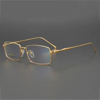Vazrobe 23k Ouro Titânio Óculos de Armação de Homens Cheios Óculos Óculos Não Fade Luz Ultra Homens de Óculos de Prescrição médica