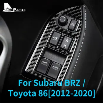 LHD RHD para Subaru BRZ Acessórios Adesivo para Toyota GT86 12-20 Fibra de Carbono estofos do Carro de Janela Interruptor do Botão Moldura Tampa