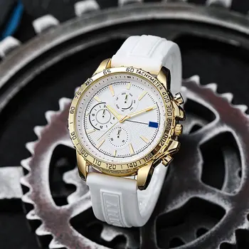As melhores marcas de Relógios para Homens Luxo Grande Dial Banda de Silicone Relógio de Moda masculina Casual Homens de Quartzo de Pulso