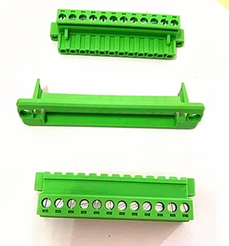 5sets campo de 5,08 mm-2/3/4/5/6/7/8/9 / 10P verde através da parede pluggable do sexo masculino e feminino plug-in de cobre conector de terminais de