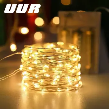 A Luz de Tira CONDUZIDA USB Remoto de Fio de Cobre Decorativos de Natal de LED corda Leve Exterior 5M 10M 20M Decoração ao ar livre