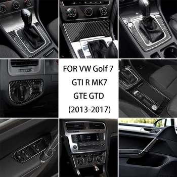 A fibra de carbono dentro do carro, painel de Vidro decoração;PARA VW Golf 7 7.5 GTI GTD R MK7 MK7.5 2013 2014 2015 2016 2017 a etiqueta do carro;